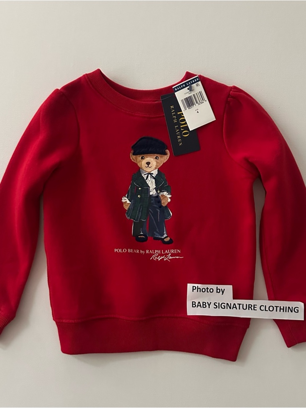 Polo Ralph Lauren Girls 4 Red Bear Sweatshirt Holiday Christmas NWT